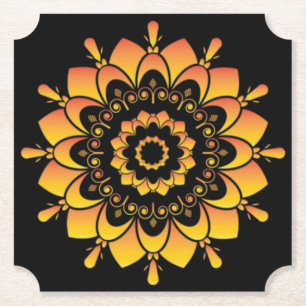Dessous-de-verre En Papier Conception de mandala unique doré