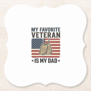 Dessous-de-verre En Papier Conception de médailles patriotiques pour papa vét