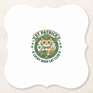 Dessous-de-verre En Papier Conception de T-shirt de chat mignon irlandais cha