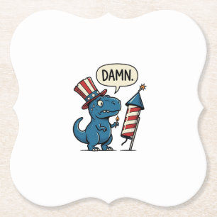 Dessous-de-verre En Papier Conception de T-shirt de feu d'artifice de T-Rex p