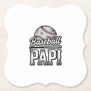 Dessous-de-verre En Papier Conception de T-shirt de Papa de Baseball Vintage 