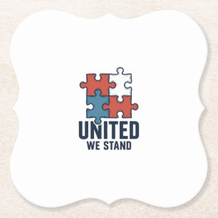 Dessous-de-verre En Papier Conception de T-shirt patriotique pièce de puzzle 