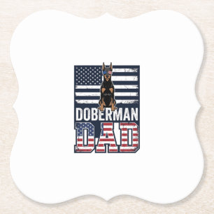 Dessous-de-verre En Papier Conception de T-shirt pour chien patriotique Dober