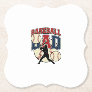 Dessous-de-verre En Papier Conception de T-shirt pour papa de baseball vintag