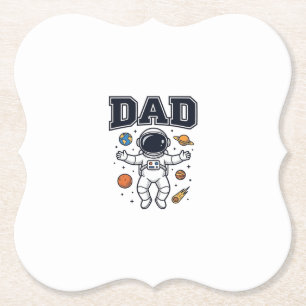 Dessous-de-verre En Papier Conception de T-shirt Vector Space Astronaute Papa