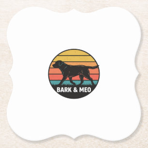 Dessous-de-verre En Papier Conception de T-shirt vintage Bark And Meo Dog Sun