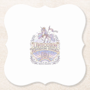 Dessous-de-verre En Papier Conception de vecteur de cadeau de licorne de Wand