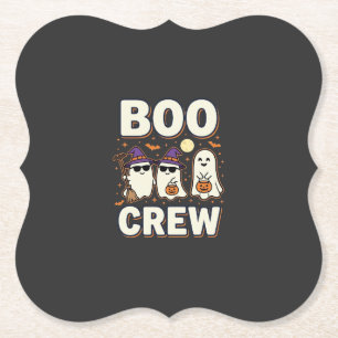 Dessous-de-verre En Papier Conception de vecteur de fantômes Halloween Boo Cr