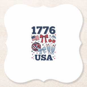 Dessous-de-verre En Papier Conception vectorielle coquette patriotique USA 17