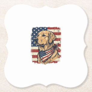 Dessous-de-verre En Papier Conception vectorielle vintage patriotique de Gold
