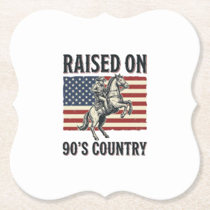 Dessous-de-verre En Papier Conçu pour Chemise Western Cowboy Country 90s_