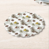 Dessous-de-verre En Papier Cônes de pin d'automne (Incliné)