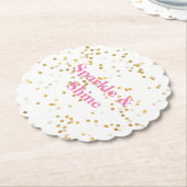 Dessous-de-verre En Papier Confetti en or blanc (Incliné)