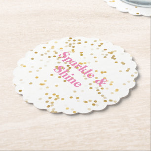 Dessous-de-verre En Papier Confetti en or blanc