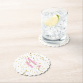 Dessous-de-verre En Papier Confetti en or blanc (En situation)