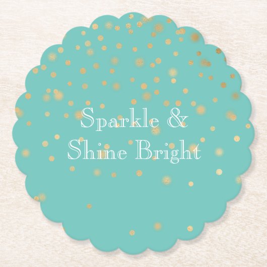 Dessous-de-verre En Papier Confetti Mint Gold (Devant)