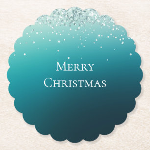 Dessous-de-verre En Papier Confetti turquoise en argent