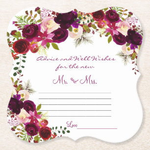 Dessous-de-verre En Papier Conseils et bien-aimer, Aquarelle Bourgogne