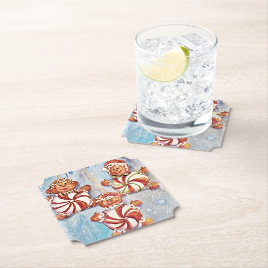 Dessous-de-verre En Papier Cookies de Noël (En situation)