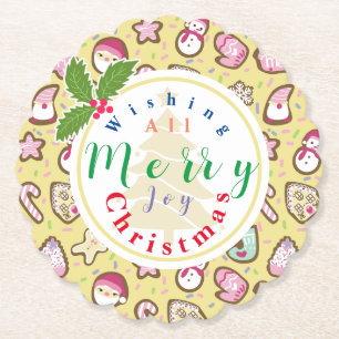 Dessous-de-verre En Papier Cookies Noël Jaune