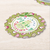 Dessous-de-verre En Papier Cookies Vert Noël (Incliné)