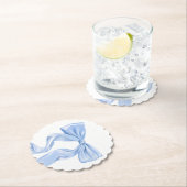 Dessous-de-verre En Papier Coquette Bleue Bleue Élégante (En situation)