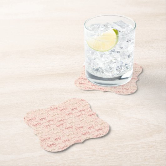 Dessous-de-verre En Papier Coquette Bow Pattern (En situation)