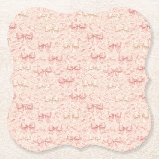 Dessous-de-verre En Papier Coquette Bow Pattern (Devant)