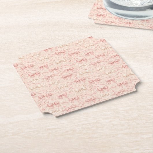 Dessous-de-verre En Papier Coquette Bow Pattern (Incliné)