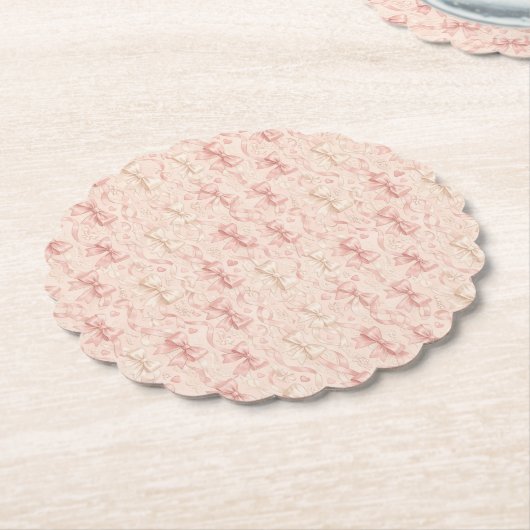 Dessous-de-verre En Papier Coquette Bow Pattern (Incliné)