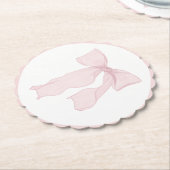 Dessous-de-verre En Papier Coquette Bow rose Anniversaire (Incliné)
