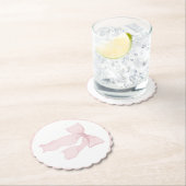 Dessous-de-verre En Papier Coquette Bow rose Anniversaire (En situation)