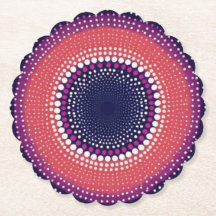 Corail, Aubergine, Magenta, Points Kaleidoscope Bl