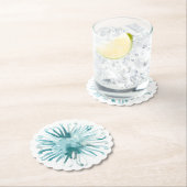 Dessous-de-verre En Papier Corail d'aquarelle - bleu 2 (En situation)