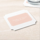 Dessous-de-verre En Papier Corail Mariage Simplement Élégant (Incliné)
