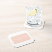 Dessous-de-verre En Papier Corail Mariage Simplement Élégant (En situation)