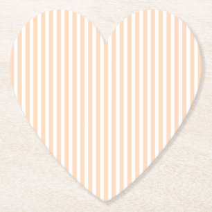 Dessous-de-verre En Papier Corail peau d'ange pêche pâle et rayure blanche
