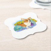 Dessous-de-verre En Papier Corgi de Pâques (Incliné)