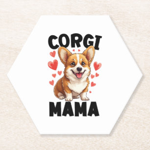 Dessous-de-verre En Papier Corgi Mom - Cute Corgi Mama