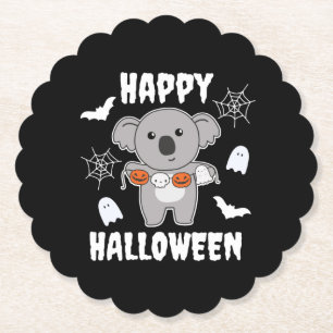 Dessous-de-verre En Papier Costume de chaume Citrouille d'Halloween Koala Hap