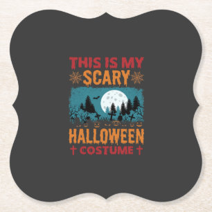 Dessous-de-verre En Papier Costume de Halloween Effrayant Drôle Graphique Lun