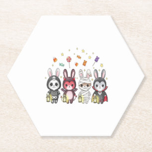 Dessous-de-verre En Papier Costume de lapin mignon Halloween