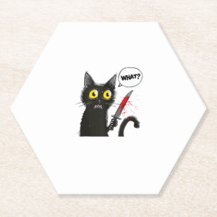 Dessous-de-verre En Papier Costume d'Halloween Chat Noir Quel Amoureux des ch
