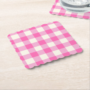 Dessous-de-verre En Papier Cottagecore En vichy rose