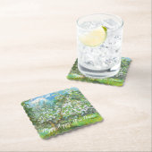 Dessous-de-verre En Papier Couleur d'aquarelle fleurie (En situation)