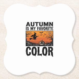 Dessous-de-verre En Papier Couleur préférée d'automne Halloween Citrouille Ve