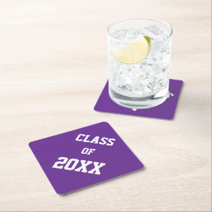 Dessous-de-verre En Papier Couleurs de l'école pourpre et blanc et année de c