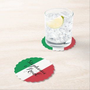 Dessous-de-verre En Papier Couleurs du drapeau italien pour mariage