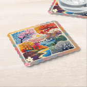 Dessous-de-verre En Papier "Couleurs saisonnières vives" (Incliné)