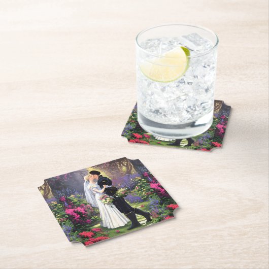 Dessous-de-verre En Papier Couple in The Park-56476 (En situation)